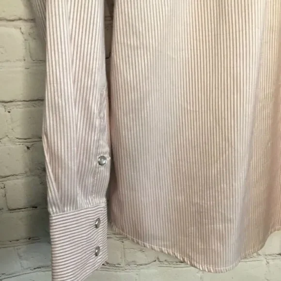 Platini Jeans Cougar Mens Stripe Western Cross Embellished Long Sleeve Shirt L - Picture 10 of 12